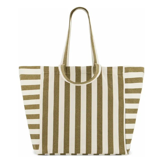 Borsa shopping Elisa a righe | Olive