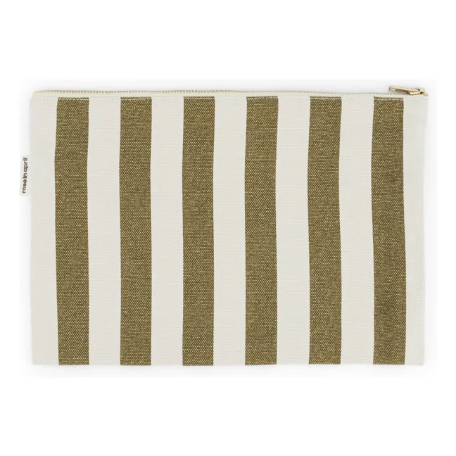Bolso de mano a rayas Lili | Olive