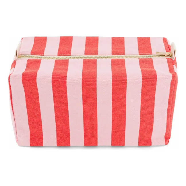 Borsa da toilette Vic a righe | Rosso