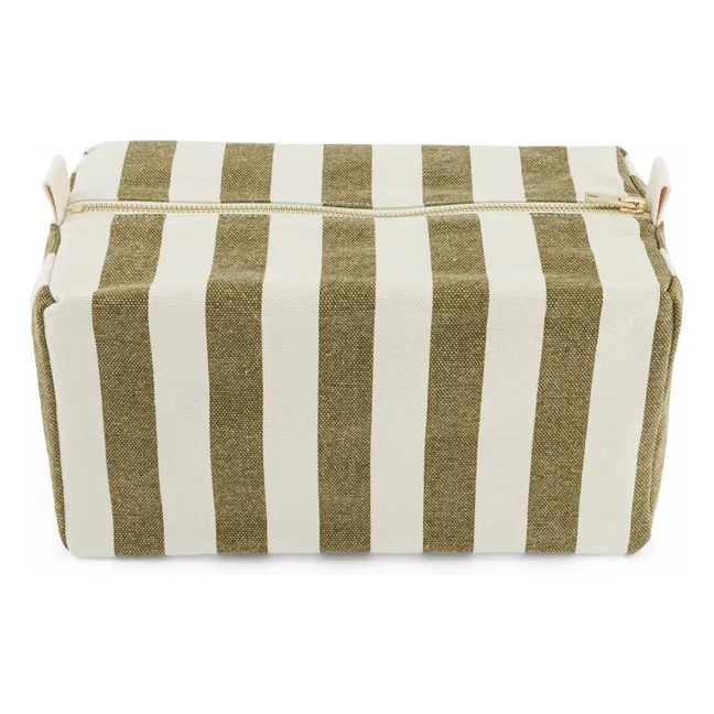Borsa da toilette Vic a righe | Olive