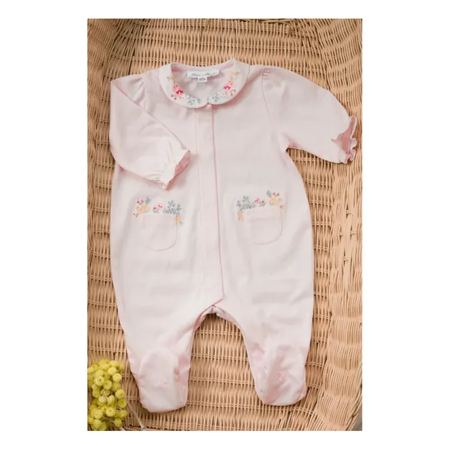 Bestickter Pyjama | Rosa