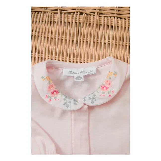 Bestickter Pyjama | Rosa