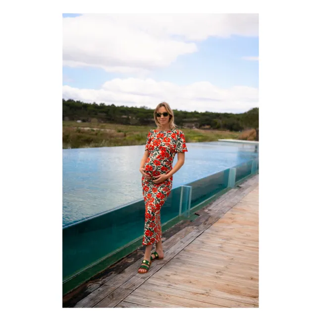 Robe de Grossesse Theodora Coquelicot | Rouge