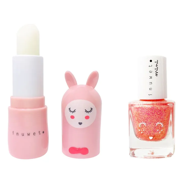 Strawberry lip balm and water-based varnish duo set  - Product image n°0