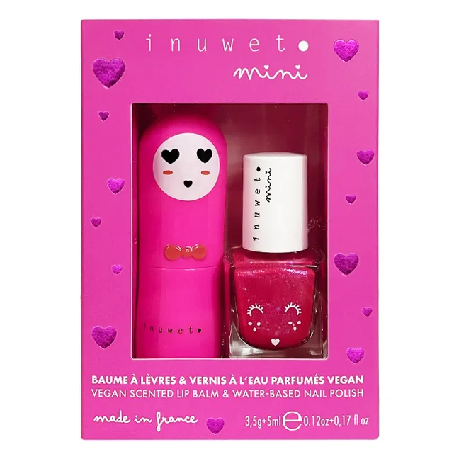 Coffret duo baume à lèvres et vernis à l'eau Rose 