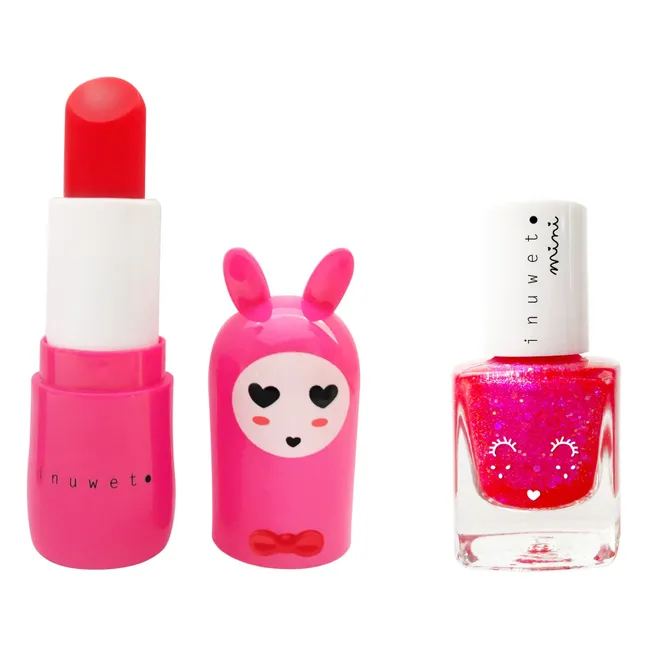 Coffret duo baume à lèvres et vernis à l'eau Rose 