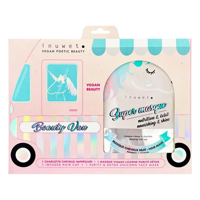 Coffret masques cheveux et visage Beauty Van licorne 