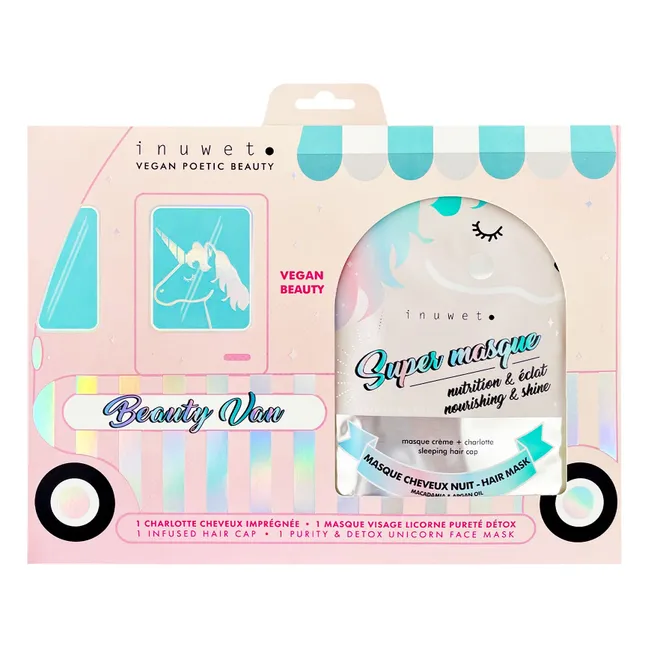 Set di maschere per capelli e viso all'unicorno Beauty Van 