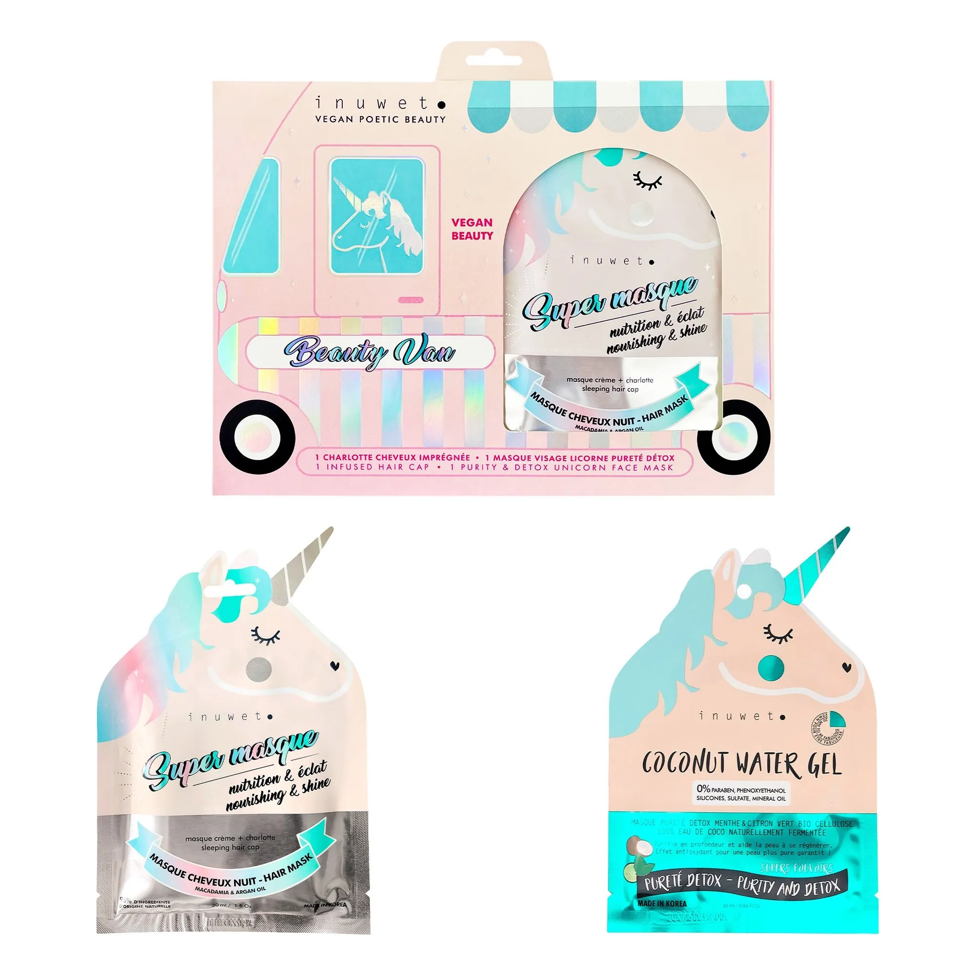 Coffret masques cheveux et visage Beauty Van licorne - Image produit n°0
