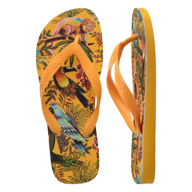 Farm Selva x Farm Rio flip-flops | Mustard