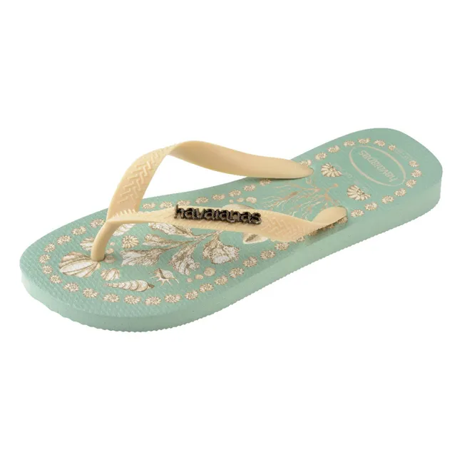 Top Tropicalia Vibes x Farm Rio flip-flops | Mint Green