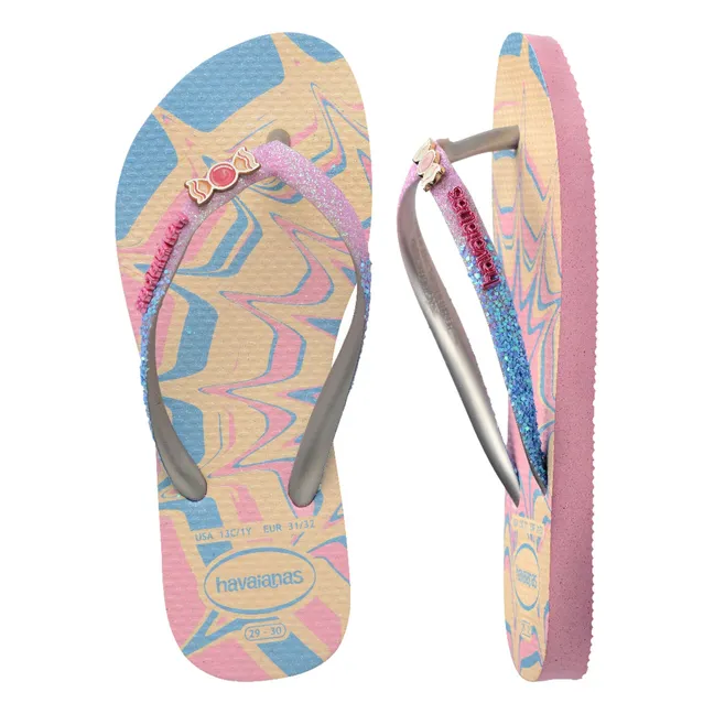 Flip-Flops Slim Glitter Trendy | Rosa