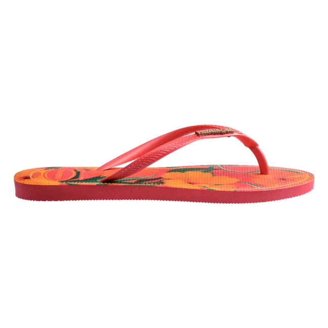 Slim Tropical flip-flops | Coral