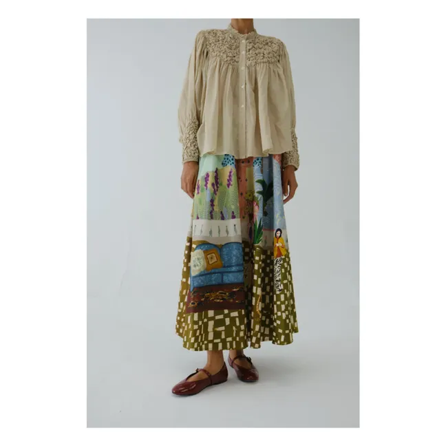 Circle Alice Satin and Cotton Skirt | Dusty Pink