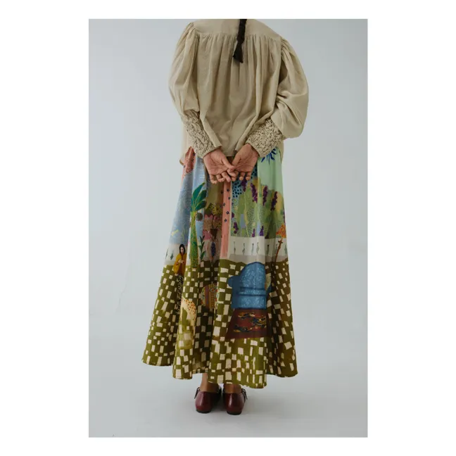 Circle Alice Satin and Cotton Skirt | Dusty Pink
