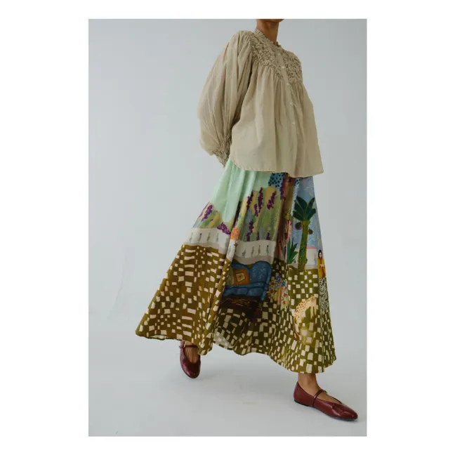 Circle Alice Satin and Cotton Skirt | Dusty Pink