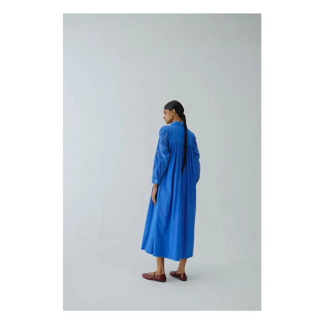 Noreen Embroidered Dress | Electric blue