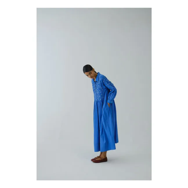 Noreen Embroidered Dress | Electric blue