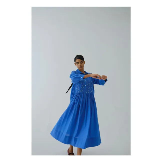 Noreen Embroidered Dress | Electric blue