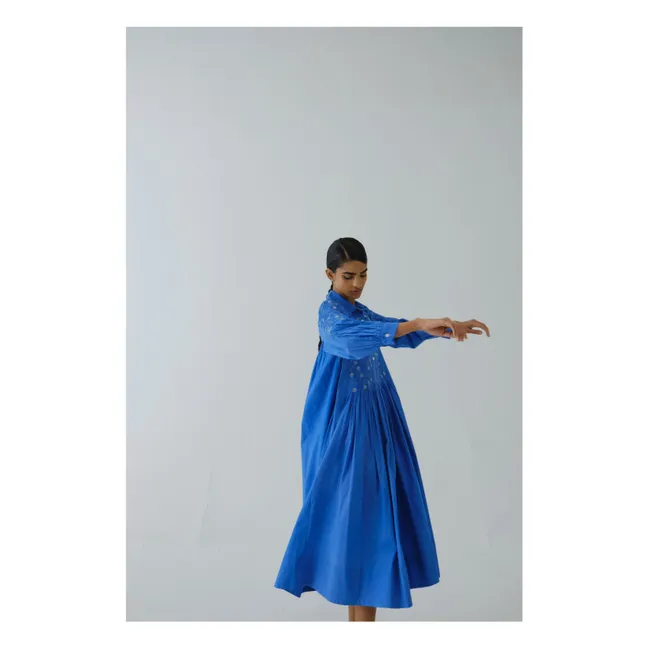Noreen Embroidered Dress | Electric blue