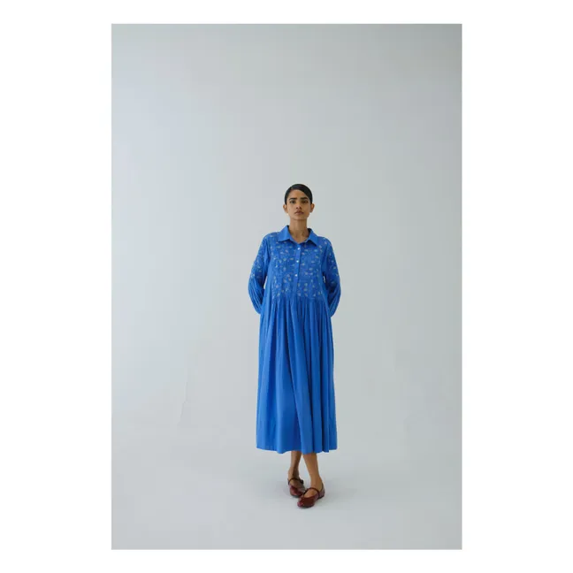 Noreen Embroidered Dress | Electric blue