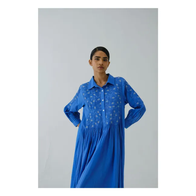 Noreen Embroidered Dress | Electric blue