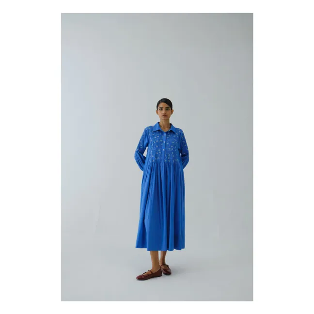 Noreen Embroidered Dress | Electric blue