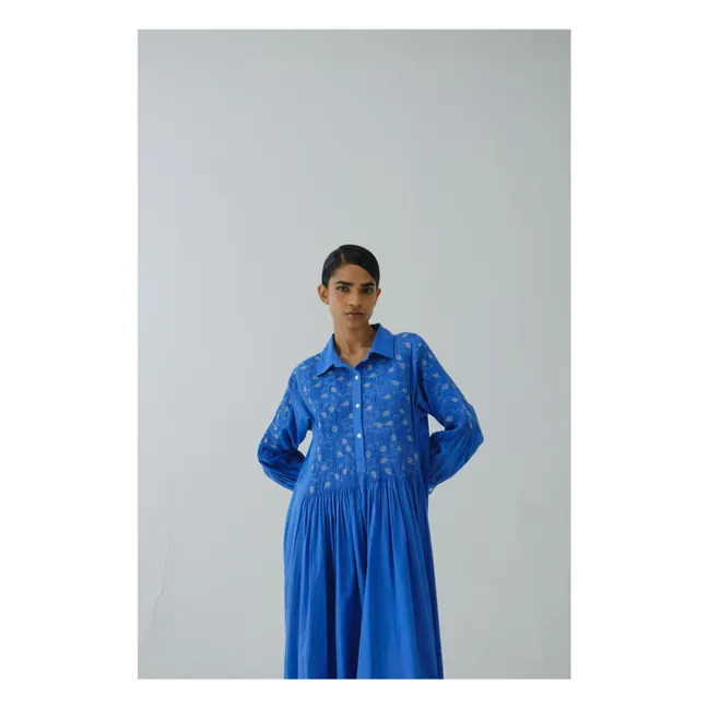 Noreen Embroidered Dress | Electric blue