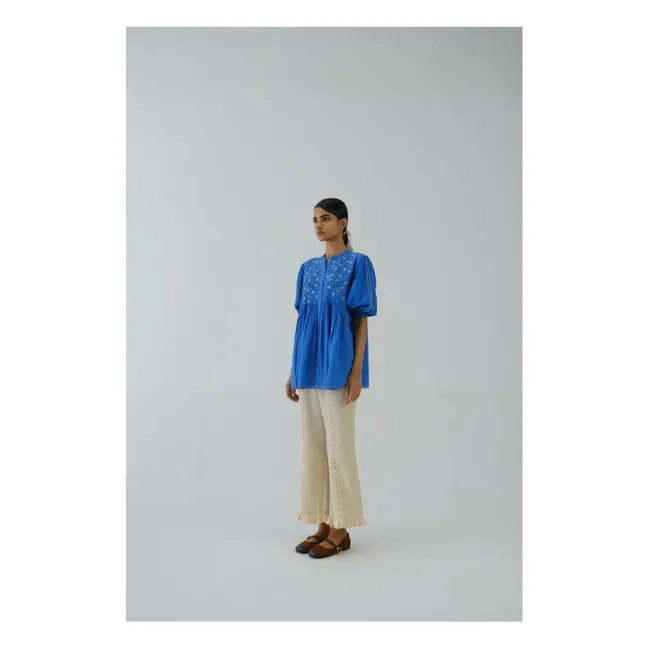Nova Embroidered Blouse | Electric blue