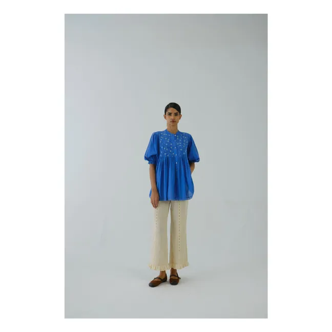 Nova Embroidered Blouse | Electric blue