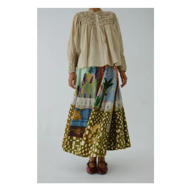 Circle Alice Satin and Cotton Skirt | Dusty Pink