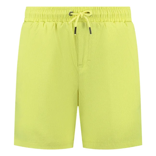 Seersucker Badeshorts | Blasses Gelb
