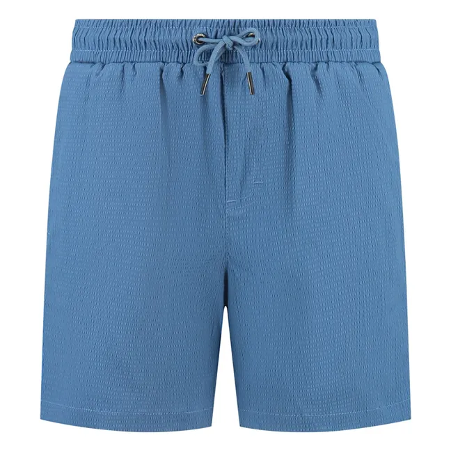 Seersucker Badeshorts | Blau