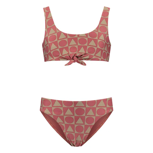 2 Piece Swimsuit Knot Graphics Recycled Fibers | Burgundy