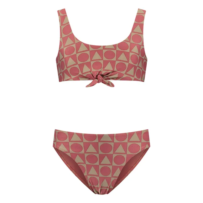 Maillot de Bain 2 Pièces Nœud Graphics Fibres Recyclées | Bordeaux