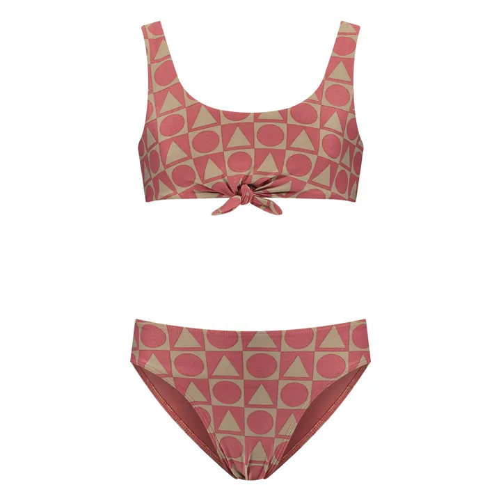 Maillot de Bain 2 Pièces Nœud Graphics Fibres Recyclées | Bordeaux- Image produit n°0