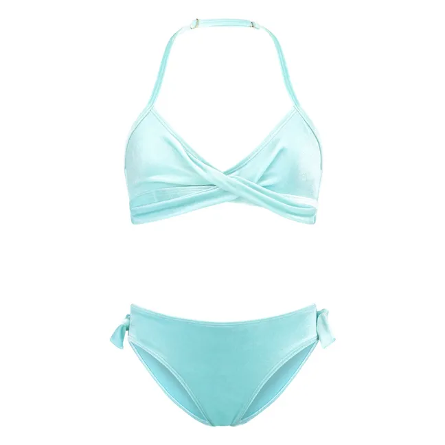 2-Piece Velvet Swimsuit | Light blue