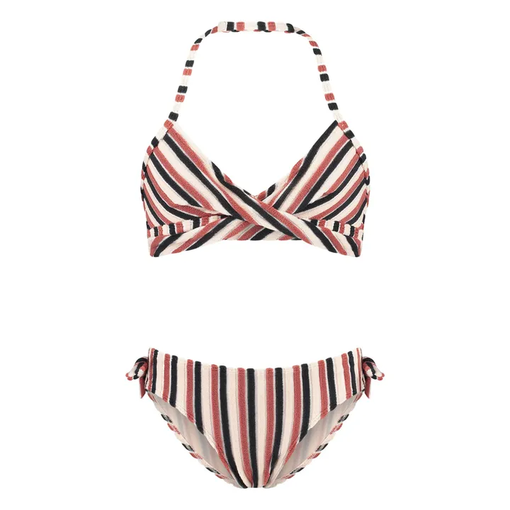 Maillot de Bain Croisé Teddy Fibres Recyclées | Rouge- Image produit n°0