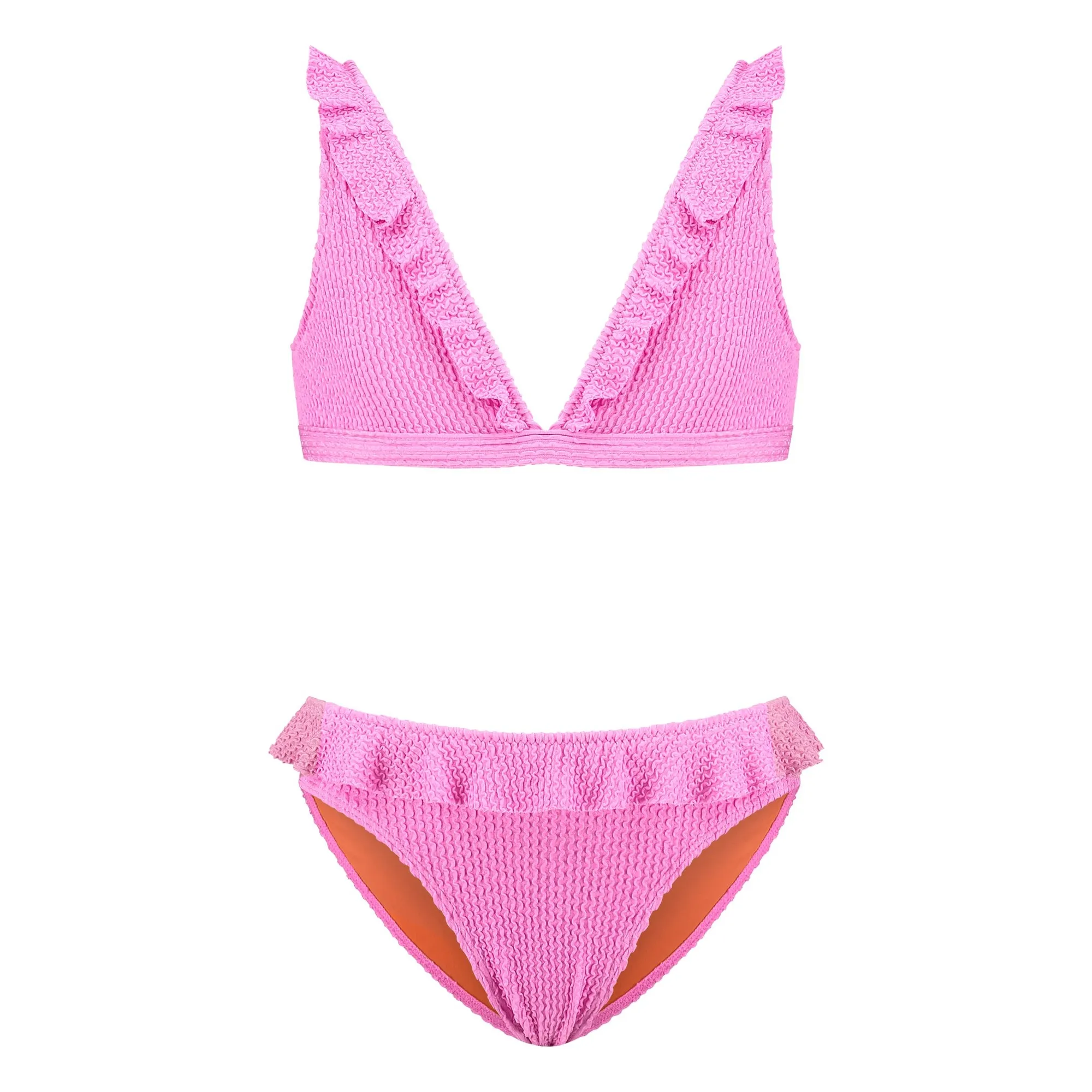 Beachlife Pink Maillot De Bain Volants Texture
