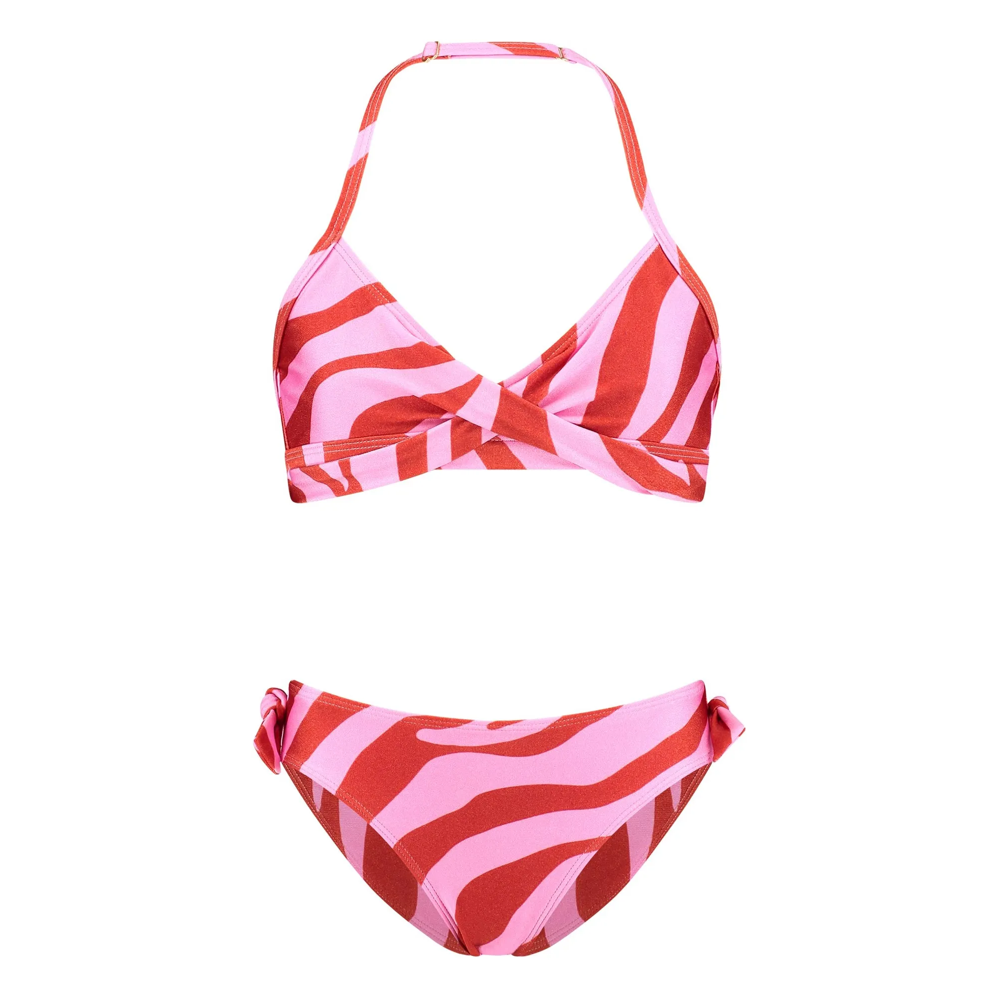 Beachlife Pink 2 Piece Swimsuit Zebra Recycled Fibers