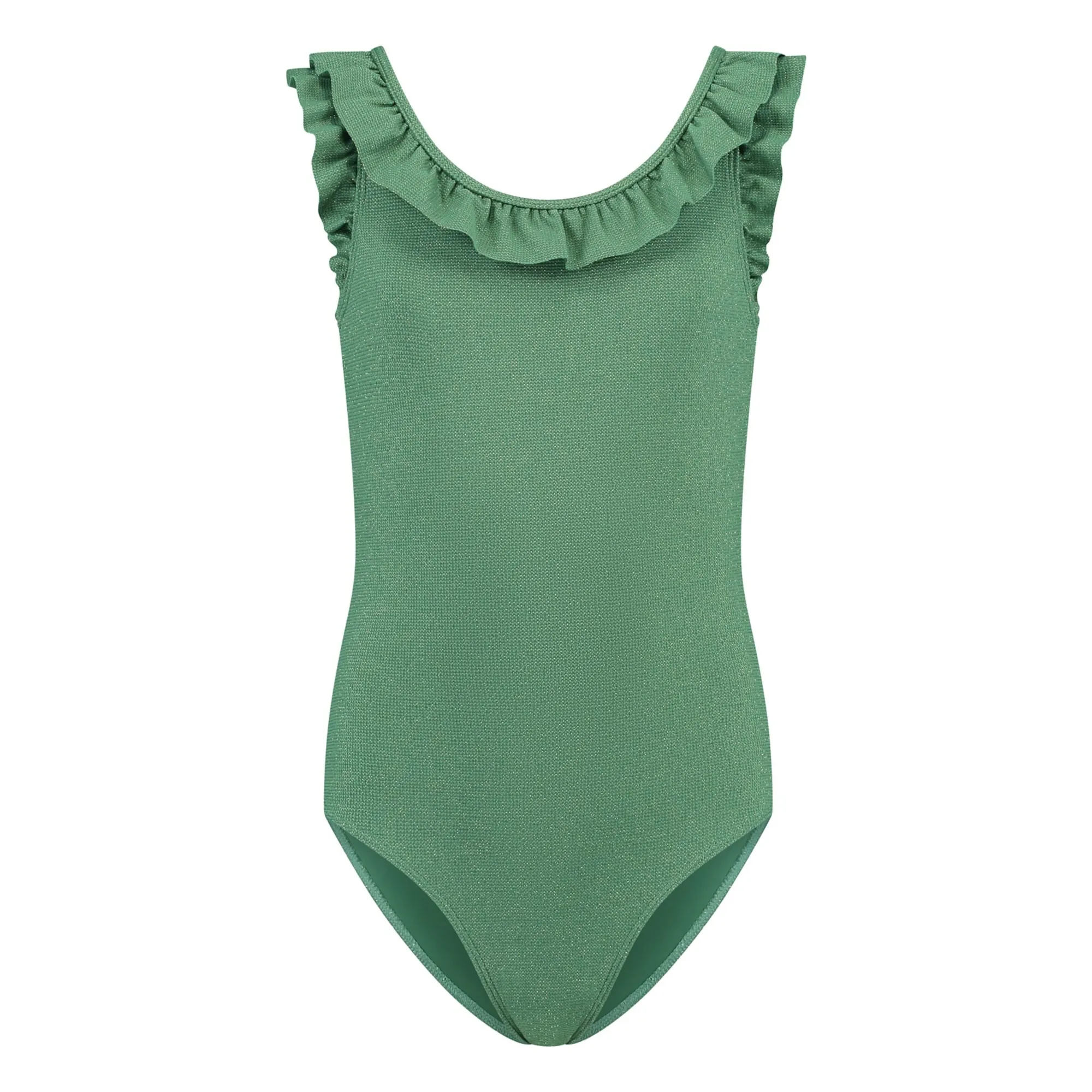 Beachlife Khaki Shimmer Lurex Ruffle Swimsuit