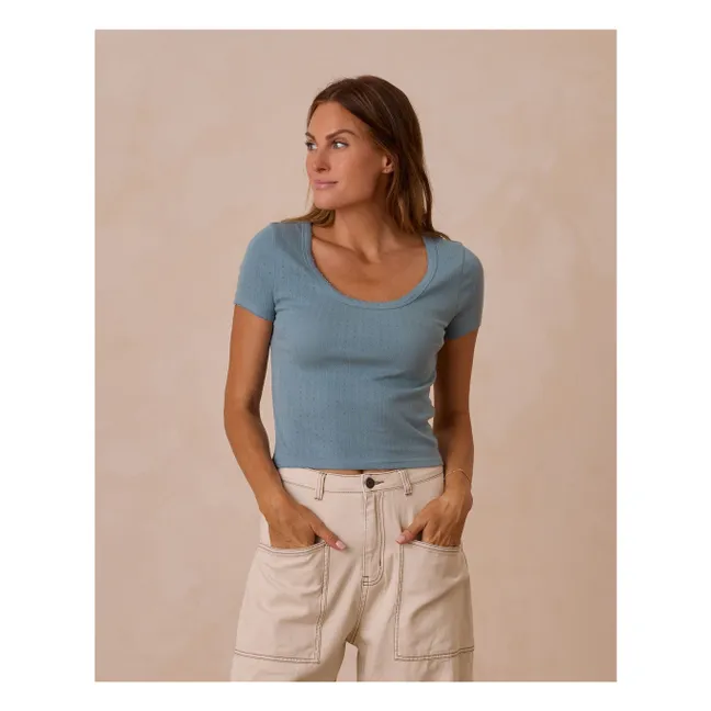 Camiseta Pointelle | Azul