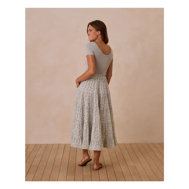 Falda Gingham Ruffle | Marfil