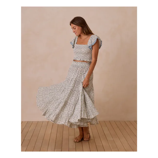 Falda Gingham Ruffle | Marfil