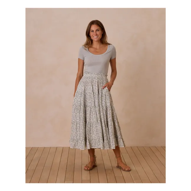 Falda Gingham Ruffle | Marfil