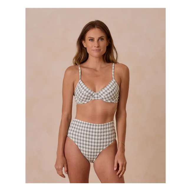 Haut de Maillot Vichy Fibres Recyclées | Sauge