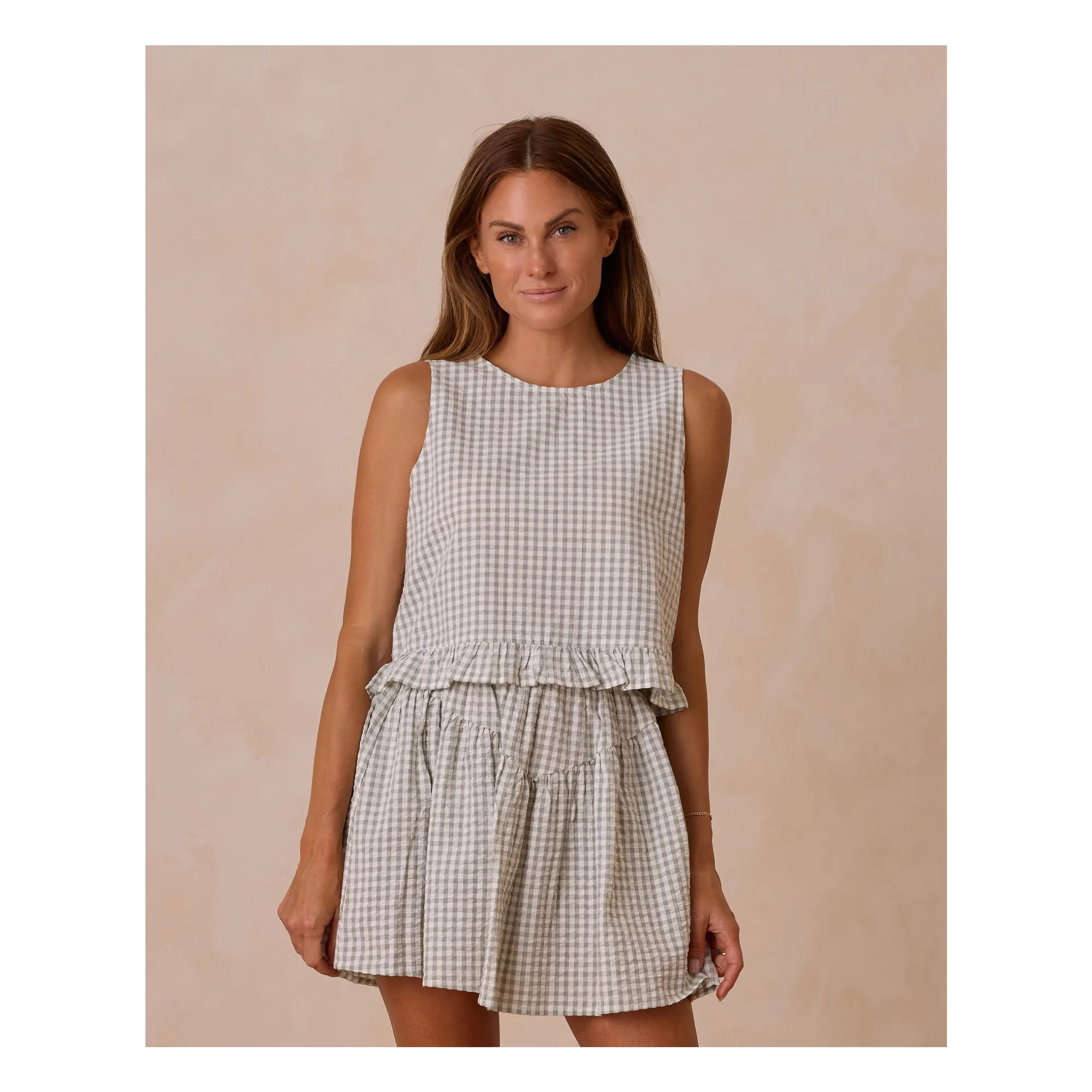 Rylee + Cru Sage Top Vichy