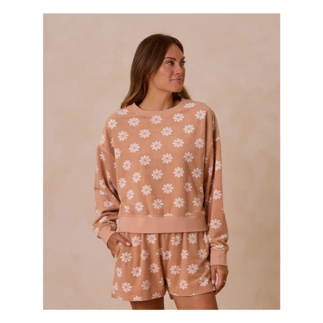Sweat Fleuri Eponge | Orange
