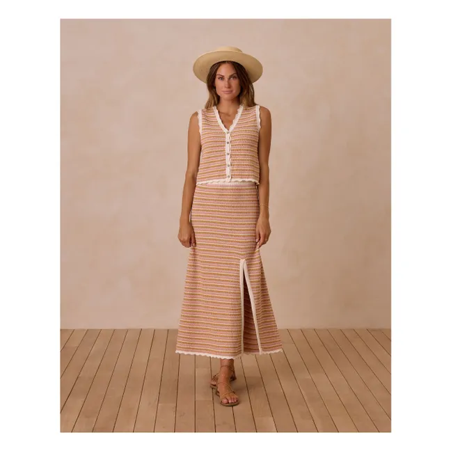 Jupe Rayure Maille | Rose