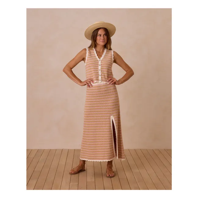 Jupe Rayure Maille | Rose